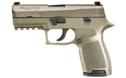 Sig P320 *D* 9mm 3.9In Flat Dark Earth Striker Siglite Modular Polymer Grip (2) 15rd Steel MAG Rail