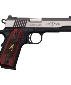 Browning 1911-380 Black Label Medallion Pro 380 Auto (ACP) 4.25in Blackened w/ Silver Polished Flats/Stainless Steel Pistol - 8+1 Rounds