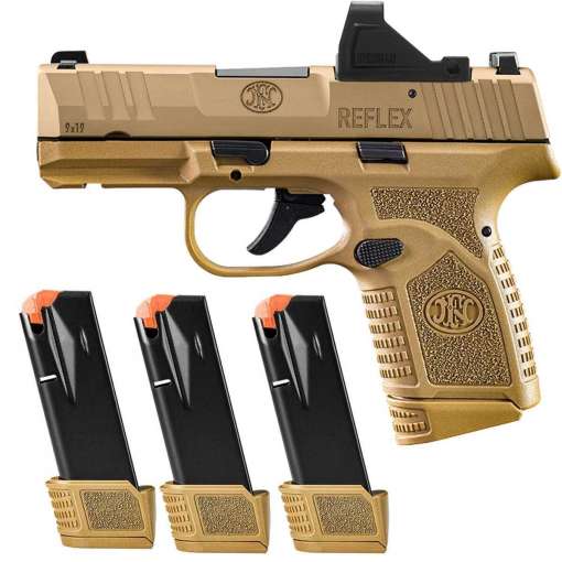 FN Reflex 9mm Luger 3.3in Flat Dark Earth Pistol w/ Viridian Green Dot - 15 Rounds
