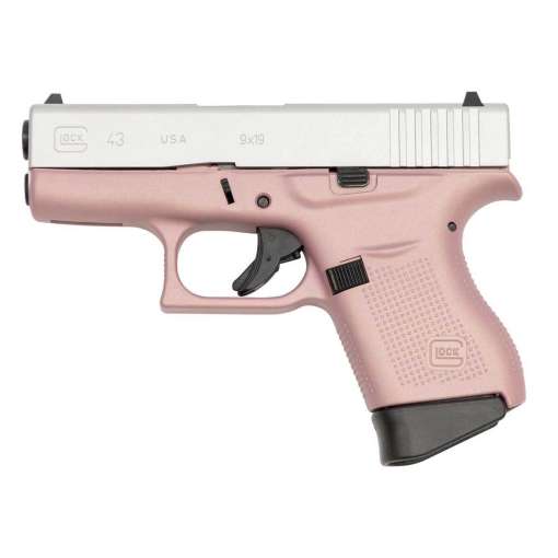 Glock 43 Pink 9mm Luger 3.39in Shimmering Aluminum Pistol - 6+1 Rounds - Image 2