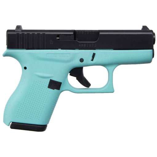 Glock 42 Robin's Egg Blue 380 Auto (ACP) 3.26in Elite Black Cerakote Pistol - 6+1 Rounds