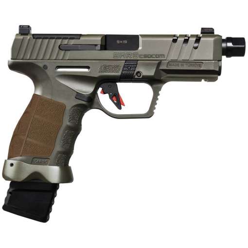 Sar USA SAR9 SOCOM Compact 9mm Luger 4.7in OD Green Pistol - 21+1 Rounds
