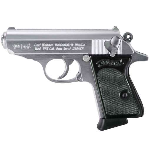 Walther PPK Stainless/Black 380 Auto (ACP) 3.3in Pistol - 6+1 Rounds - Image 2