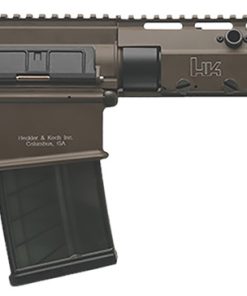 HK 81001205 MR762 A4 7.62x51mm 20+1 16.50″ Black Threaded Barrel, Patriot Brown Picatinny Rail Receiver, M-LOK Handguard, 6 Position Black Synthetic Stock, Black Finger Grooved Grip, Ambidextrous